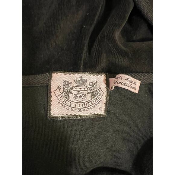 Juicy Couture Brown Velour Zippered Hoodie Jacket Size XL - Picture 6 of 6